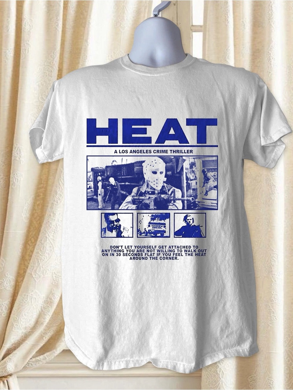 Gildan White T‑Shirt with Blue 'HEAT' Graphic
